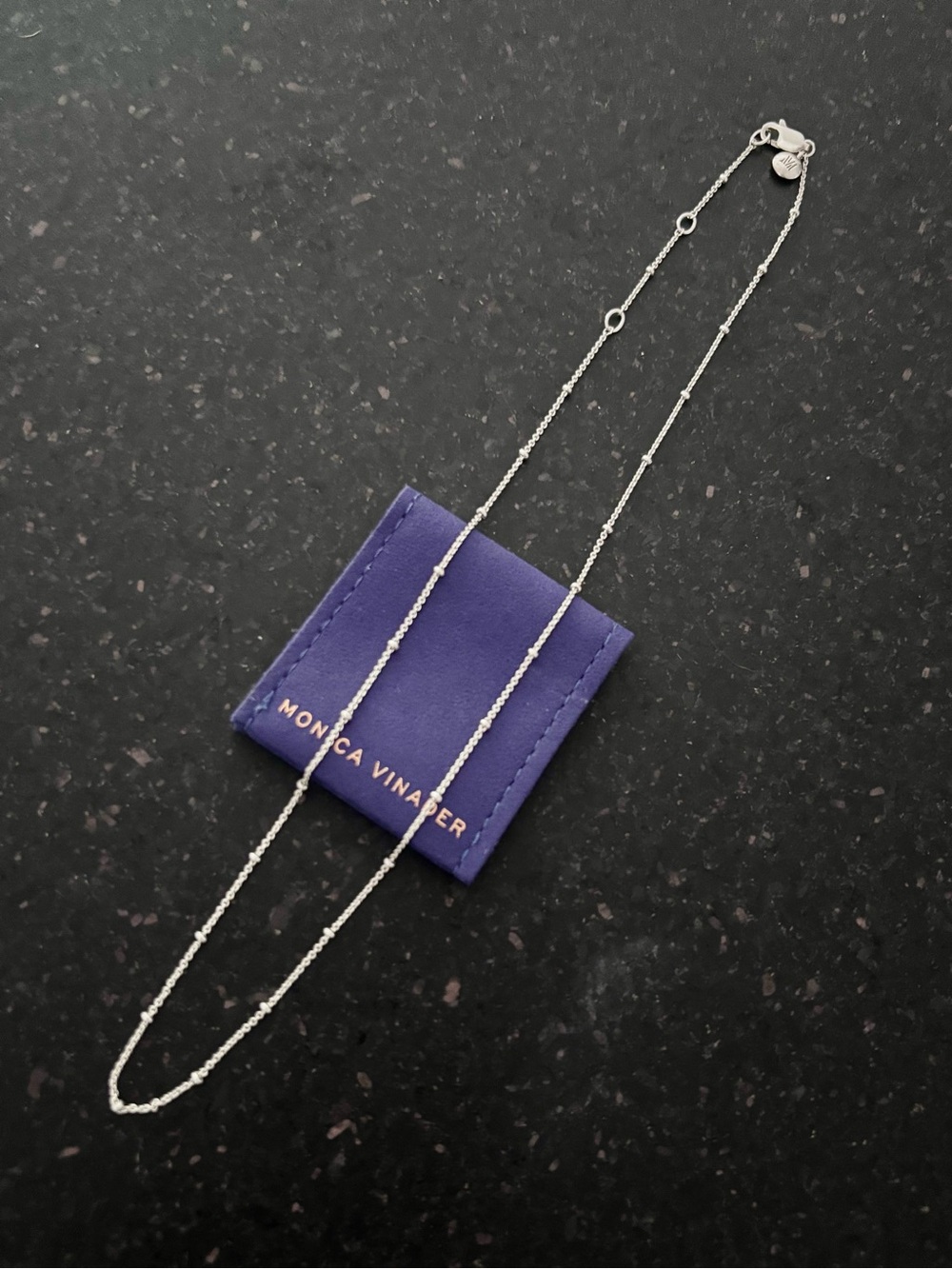 MONICA VINADER Fine Beaded Sterling Silver Box Chain Necklace